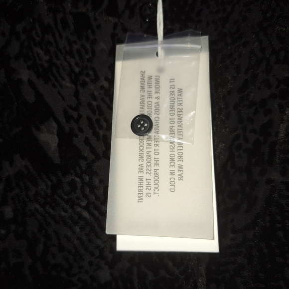 NWT Dear John Verona Spotted Velvet Sheer Top Size S Black Short Sleeve - Picture 10 of 13